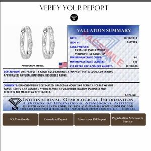 White Gold Diamond Earrings 1.5 CT